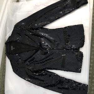 Bebe Sequin Black Womens Dinner Jacket sz: 0
